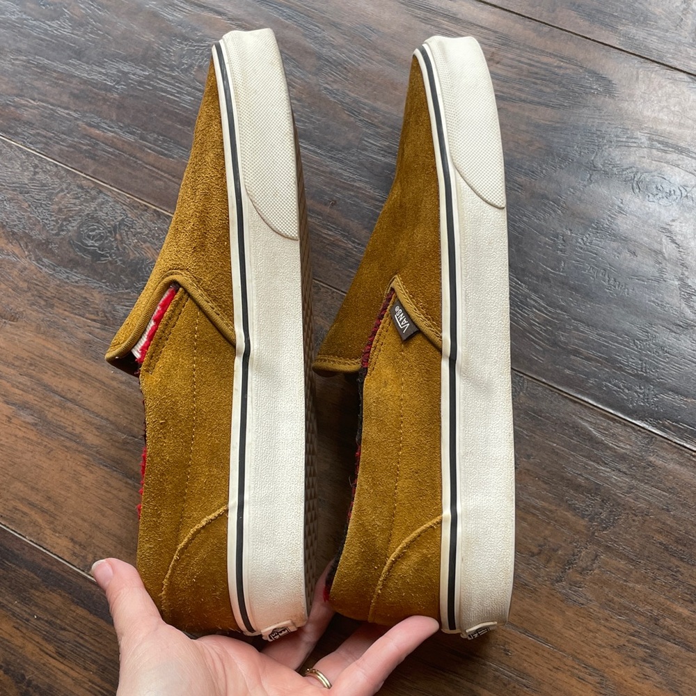 Vans Classic Slip On Cozy Suede Buffalo Check Sherpa Lining 9.5 M / 11 W - Picture 10 of 12